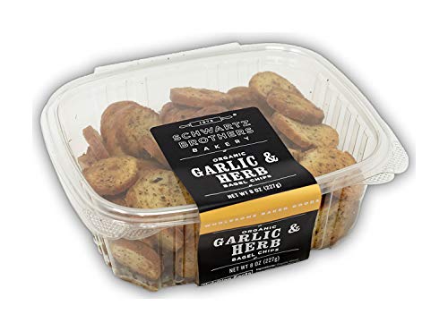 SCHWARTZ BROTHERS BAKERY ORGANIC GARLIC & HERB BAGEL CHIPS, 8 OZ