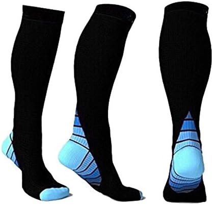 Sports Compression Socks for Men and Women, Best Graduated Athletic Fit for Walking, Running, Cycling, Nurses, Traveling (S/M, Blue)