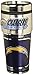 NFL Los Angeles Chargers Metallic Travel Tumbler, Stainless Steel and Black Vinyl, 16-Ounce