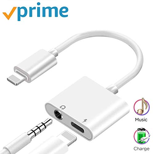 Headphone Adapter 3.5mm Jack Adaptor Charger for iPhone 11/11 Pro for iPhone8/8Plus/7/7Plus/X/10/Xs/Xs Max 2 in 1 Earphone Audio Connector Music Splitter Cable Accessories,All iOS System - Thumbnail 7