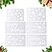 6 Pieces Christmas Stencils Templates Christmas Drawing Templates Hollow Out Painting Stencils with Snowflakes Happy New Year Merry Christmas Happy Holiday Let it Snow Pattern for DIY Craft