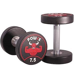 POWRX 2er Rundhantel Premium 2er Set 2,5-50kg | Geruchsneutrale Hantel mit Gummibeschichtung und gerändelten Chromgriff…