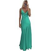 PUXIU Women's Satin Bridesmaid Dresses 2025 with Slit for Women Mermaid Formal Dresses PUS067