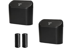 Hpessoterr 2 Pcs Mini Car Trash Cans, Leak-Proof Car Trash Cans with Lids, Small Suspended Car Trash Cans, Car Storage Device