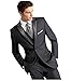 Botong Dark Grey Wedding Suits for Men 3 Pieces Business Men Suits Groom Tuxedos Dark Grey 42 chest / 36 waist