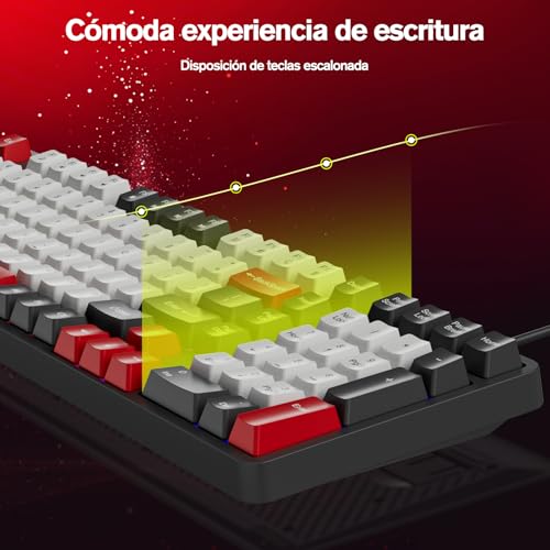 AOC GK116 Teclado com fio, Teclado Membrana Gamer RGB, Compatível com PC e Notebook, Jogo E Escritório