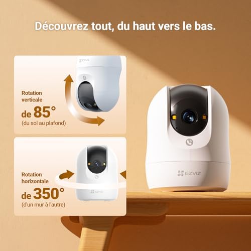 3K(5MP) Camera Interieur, Caméra Surveillance WiFi C6N G1 3K