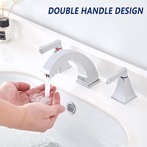 HOMELODY Widespread Bathroom Faucet 8 Inch, 2 Handle Bathroom Sink