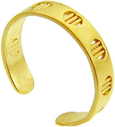 Yellow Gold Heart Bar Toe Ring (14K Gold)