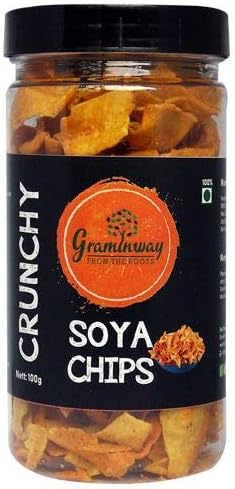 Graminway Crunchy Soya Chips, Indian Vegetarian Snacks, Original taste, Natural Ingredients: 100gm