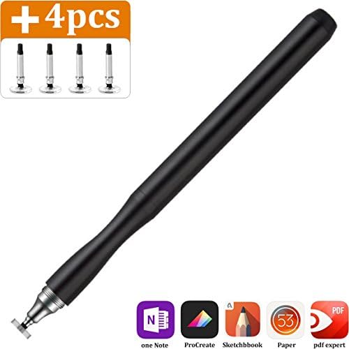 Stylus Pens, Black Stylus Universal Touch Screen Capacitive Stylus with 4ps Replaceable Disc Tips, for Kindle Touch ipad iphone 7/7Plus iphone8 iphone X iphone8Plus Samsung S7 S8 Edge S8 Plus Note