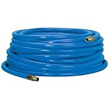 Campbell Hausfeld Heavy-Duty Air Hose 50ft, 3/8-Inch, Reinforced PVC Hose with Brass Fittings, Blue (PA117801AV)