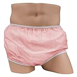 Leakmaster Pull On Vinyl Plasitc Pant Pink -Large