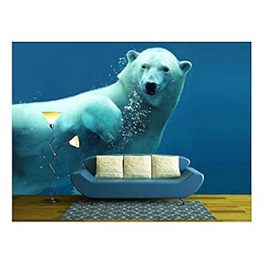 Wall26 - Swimming Polar Bear Underwater - Canvas Art Wall Decor - 66x96 inches