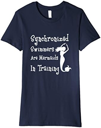 Womens Synchronized Swimming T-Shirt Mermaids In Training Small Navy