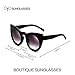 Fashionable Chic Super Cat Eye Sunglasses Sexy Cat Eye SunGlasses Geometric Circle Frame Cateyes (BLACK, BLACK)