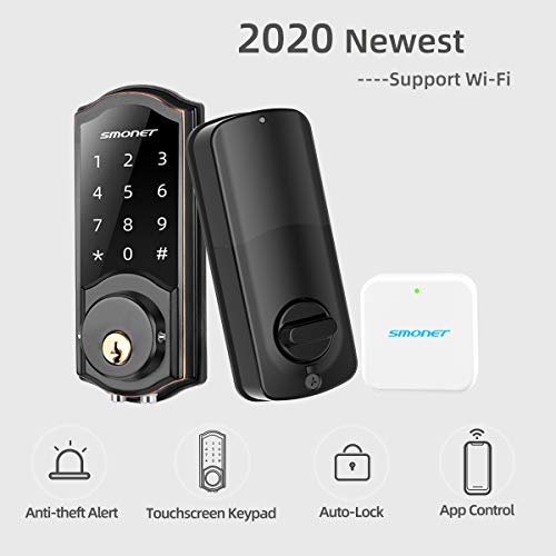 WiFi Door Lock,SMONET Remote Control Smart Deadbolt, Digital Electronic Keyless Entry Locks Bluetooth Touchscreen Auto… - Image 3