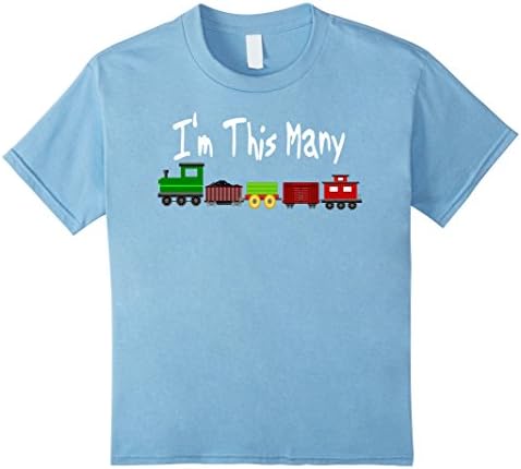 Kids Birthday 5 Years Old I'm 5 Train Child Kids Custom T Shirt 8 Baby Blue