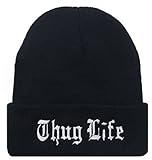 Winter Warm Knit Thug Life Beanie Hat for Men and Women Winter Cap Skully Letter Beanie