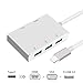 USB C to HDMI VGA USB Adapter, iBosi Cheng 5 in 1 USB C Hub with 4K (Thunderbolt 3 Compatible) USB-C to HDMI Multiport Adapter for MacBook Chromebook Pixel and More Type C Devices