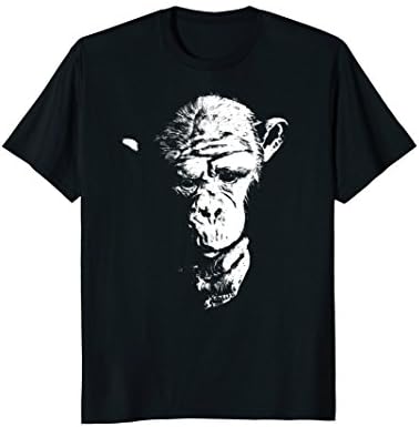 Tripping YarnsChimpanzee T Shirt Thinking Monkey, Ape, Cool Chimp Tee T-ShirtOEKO-TEX STANDARD 100