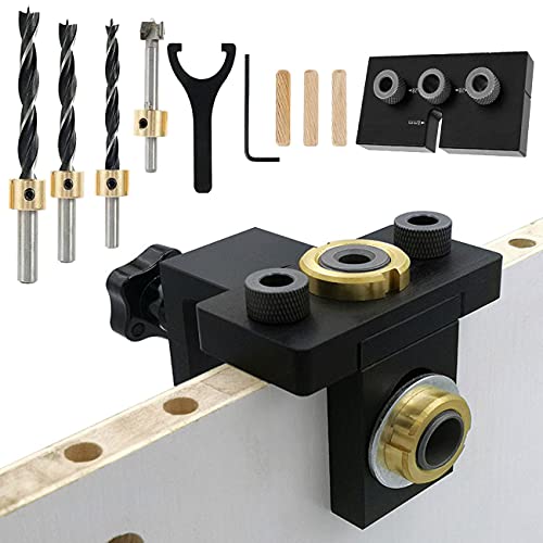 Woodworking Self-Centering Hole Punch Locator Drill Guide Set Doweling Jig Kit - View #7