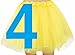 v28 Women's, Teen, Adult Classic Elastic 3, 4, 5 Layered Tulle Tutu Skirt (One Size, 4Layer-Yellow)