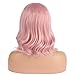 eNilecor Pink Wig, Short Colorful Synthetic Curly Pastel Wigs with Air Bangs for Women(14