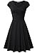 Women’s A Line Cap Sleeve V Neck Elegant Slim Fit Flare and Swing Cocktail Dress