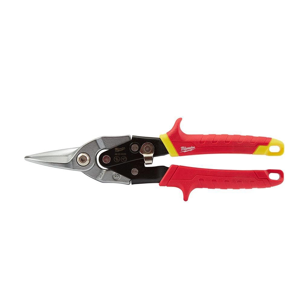 Milwaukee 48-22-4530 48224530 Metal Aviation Snips Straight Cut, Red