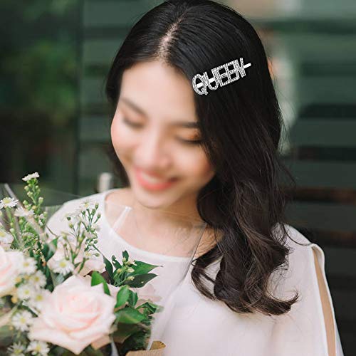 image for Hysagtek 18 pieces Words Letter Hair Pins, Rhinestone Hair Clips Pearl