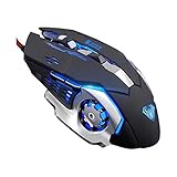 Gaming Mouse, Ergonomic USB Wired Gaming Optical Mice with 6 Programmable Button
