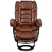 Flash Furniture Bali Contemporary Multi-Position LeatherSoft Recliner Chair with Ottoman, 360-Degree Swivel Recliner Chair/Ottoman Set, Brown Vintage