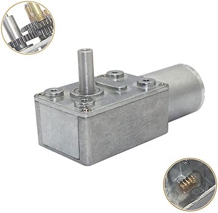 Large Torque DC Worm Gear Motor Power Off Self-Lock All Metal Gearmotors (6V, 40RPM)