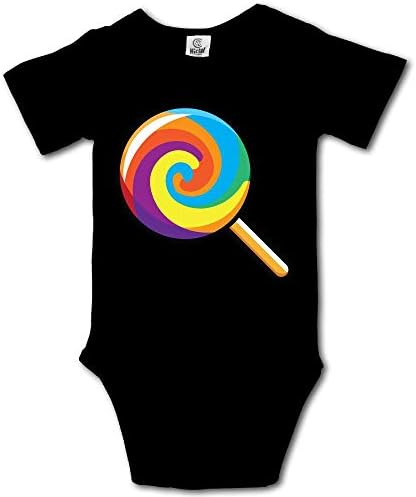 Ghhpws Lollipop Emoji Baby's Unisex Short Sleeve Comfortable Jumpsuit Outfits Black