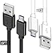 Micro USB Cable,2Pack Extra Long Android Charger Cable for Samsung Galaxy S7,6Ft 10Ft Android Phone Fast Charger Cord for Samsung Galaxy S6 Edge S5,Note 5,Note 4,Note 2,LG G4,PS4,Camera,Black