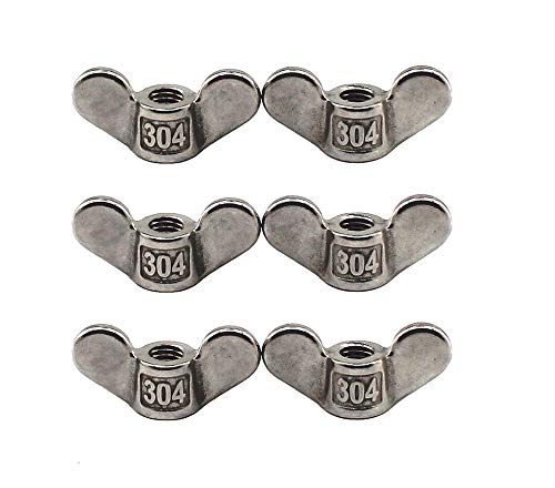 304 Stainless steel wing nut M10 hand twisted fasteners butterfly wing shaped nut DIY hardware pack of 6