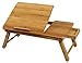 Bamboo Adjustable Laptop Table, Portable Bed Tray, Book Stand With Foldable Legs