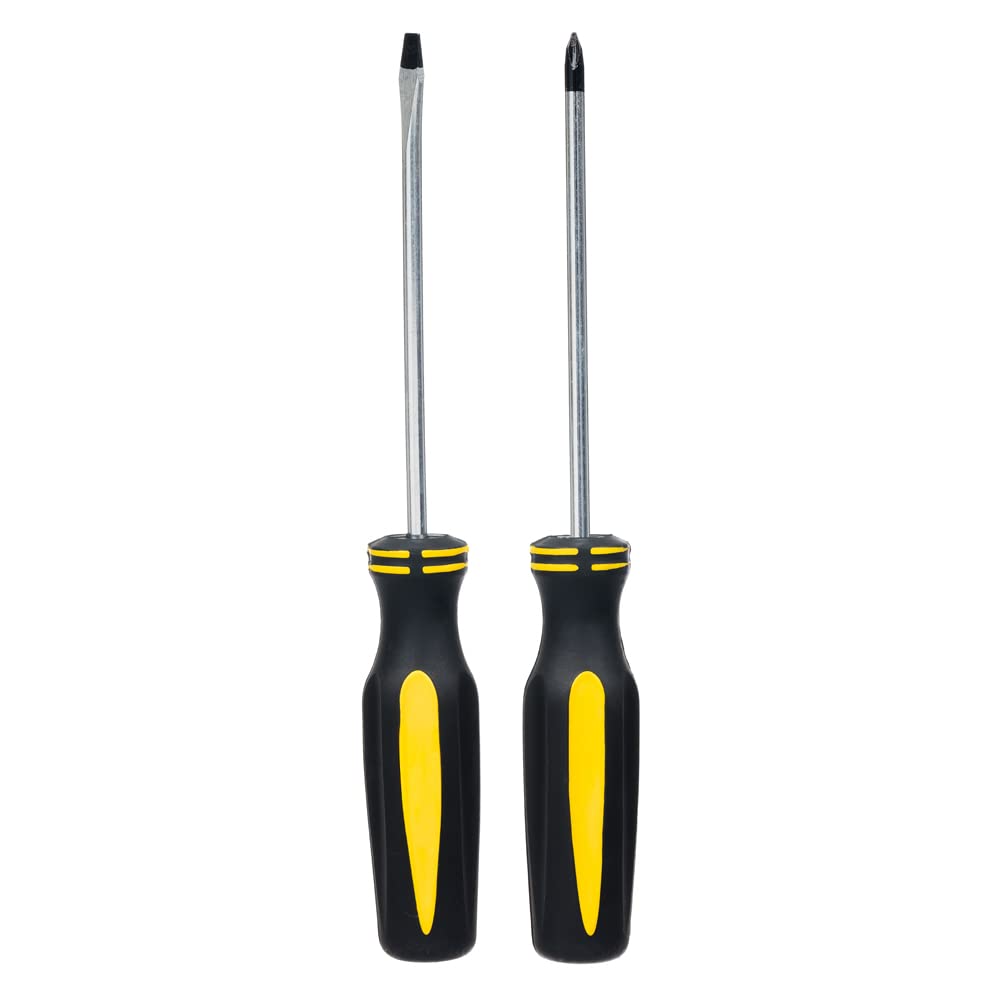 Invero Set of 2 Long Reach Screwdriver Set - Ideal for General Use and Hard to Reach Places