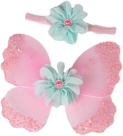 Butterfly Wings Newborn Photo Props, DIY Photography Props Girls Flower Hair Accessories Costume Set