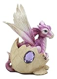 Ebros February Birthstone Dragon Egg Statue 5.5