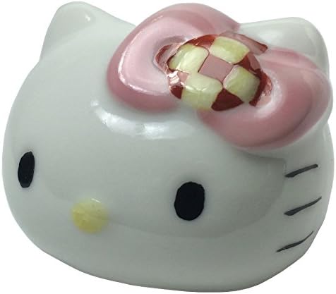 Maruzen Iwata Shoten Kutani Ware Tea-Figia Hello Kitty Checkered FF-13