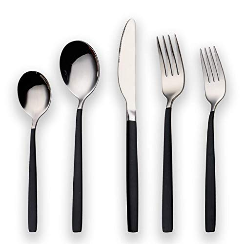 Silver Plated Cutlery. Berglander 20 Piece Titanium Black Plated