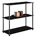 Convenience Concepts Designs2Go Midnight Classic 3-Shelf Glass Bookcase, Black Glass