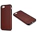 TENDLIN Compatible with iPhone SE 2022/iPhone SE 2020/iPhone 8/iPhone 7 Leather Back Flexible TPU Silicone Hybrid Slim Case (Brown)