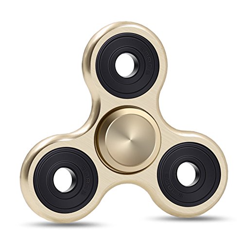 Fidget Spinner Hand Toy The Anti-Anxiety 360 Metal Aluminum alloy Triangle EDC Tri-Spinner for ADD ADHD Kids/Adult Funny Anti Stress 02Gold