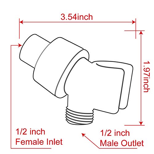 Chrider Adjustable Shower Arm Bracket for Handheld Shower Head, Plastic Adjustable Holder Mount for Hand Held Showerhead, Brass Ball, Chrome