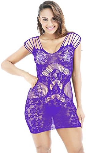 Ellymi Sexy Lingerie Bag Hip Skirt Mesh Skirt Lace Accent Bodysuit One Piece (Not Including G-String,Bra)