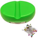 YEQINMagnetic Sewing Pincushion with 15 Plastic Head Pins, Magnetic Pins Holder for Sewing Quilting, Pins, Paper Clips, Screws (White)