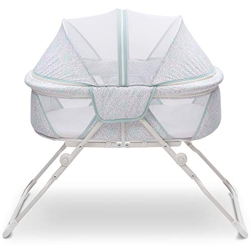 Delta Children EZ Fold Ultra Compact Travel Bedside Folding Portable Crib with